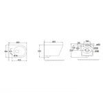 Унитаз подвесной Mixxus Bevel-0305-T3 480х360х340mm система смыва Tornado 3.0 (MI8425)