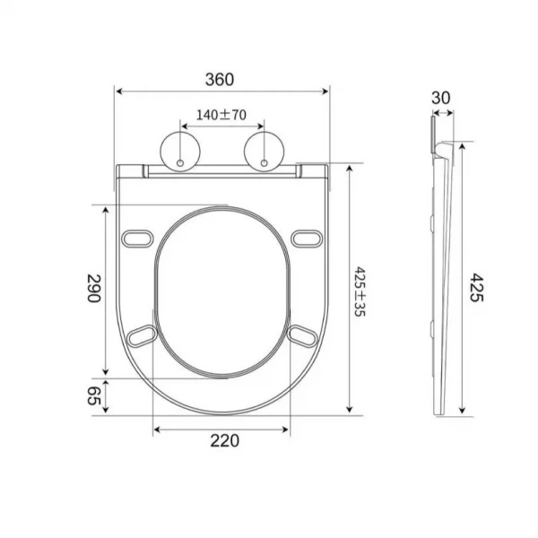 Унитаз подвесной Mixxus Bevel-0305-T3 480х360х340mm система смыва Tornado 3.0 (MI8425)