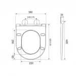 Сидение-крышка для унитаза Mixxus Seat Cover Ellipse-Bevel-2002 430х360х30mm дюропластовое быстросьемное с микролифтом (MI8427)