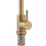 Смеситель для кухни MIXXUS SUS-011 Brushed Gold из нержавеющей стали SUS304 матовое золото с поворотным изливом (MI8435)
