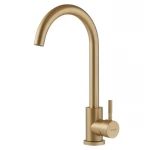 Смеситель для кухни MIXXUS SUS-011 Brushed Gold из нержавеющей стали SUS304 матовое золото с поворотным изливом (MI8435)