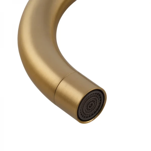 Смеситель для кухни MIXXUS SUS-011 Brushed Gold из нержавеющей стали SUS304 матовое золото с поворотным изливом (MI8435)