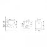 Подвесной унитаз Mixxus Premium Quadro-0301-T3 490x340x360mm, система смыва TORNADO 3.0 (MP6453)