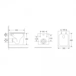 Унитаз подвесной Mixxus Premium Quadro-0302-R 530x360x365mm, система смыва Rimless (MP6454)