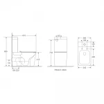 Унитаз-компакт Mixxus Premium Quadro-0401-R 610x365x825mm, система смыва RIMLESS (MP6457)