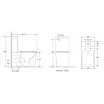 Унитаз-компакт Mixxus Premium Quadro-0402-R 675x390x855mm, система смыва RIMLESS (MP6458)