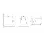 Биде подвесное Mixxus Premium Quadro-0501 485x345x325mm (MP6459)