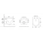 Унітаз підвісний Mixxus Premium Ellipse-0301-R 495x365x365mm, система змиву Rimless (MP6460)