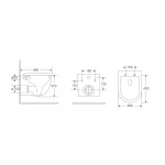 Унитаз подвесной Mixxus Premium Ellipse-0302-T3 495x360x370mm, система смыва Tornado 3.0 (MP6462)
