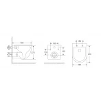 Унитаз подвесной Mixxus Premium Ellipse-0302-T3 495x360x370mm, система смыва Tornado 3.0 (MP6462)