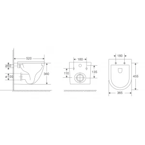 Унитаз подвесной Mixxus Premium Ellipse-0303-R 520x365x360mm, система смыва Rimless (MP6463) Унитаз подвесной Mixxus Premium Ellipse-0303-R 520x365x360mm, система смыва Rimless (MP6463)