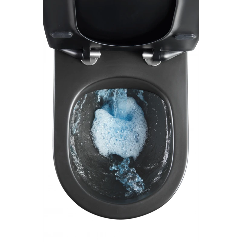 Унитаз подвесной Mixxus Premium Ellipse-0303-R Black 520x365x360mm, система смыва RIMLESS (MP6464)