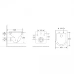 Унитаз подвесной Mixxus Premium Ellipse-0303-T3 520x365x360mm, система смыва Tornado 3.0 (MP6465)