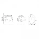 Унитаз подвесной Mixxus Premium Ellipse-0304-R 540x360x360mm, система смыва Rimless (MP6466)