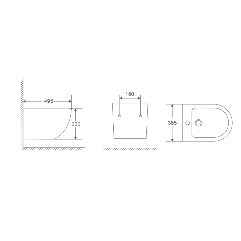 Биде подвесное Mixxus Premium Ellipse-0501 495x365x325mm (MP6469)