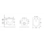 Унитаз подвесной Mixxus Premium Bevel-0301-T3 515x355x365mm, система смыва Tornado 3.0 (MP6472)