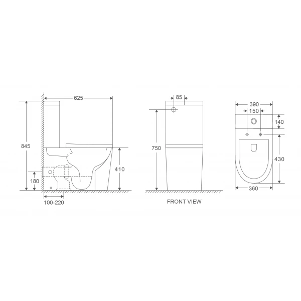 Унітаз-компакт Mixxus Premium Bevel-0401-T1 625x390x845mm, система змиву TORNADO 1.0 (MP6473)