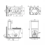 Унитаз-компакт Mixxus Premium Bevel-0402-R 670x390x880mm, система смыва RIMLESS (MP6474)