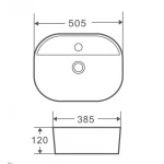 Умивальник накладний керамічний Mixxus Premium Ellipse-0201 505x385x120mm (MP6482)