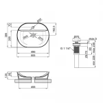 Умывальник накладной керамический Mixxus Premium Ellipse-0201 505x385x120mm (MP6482)
