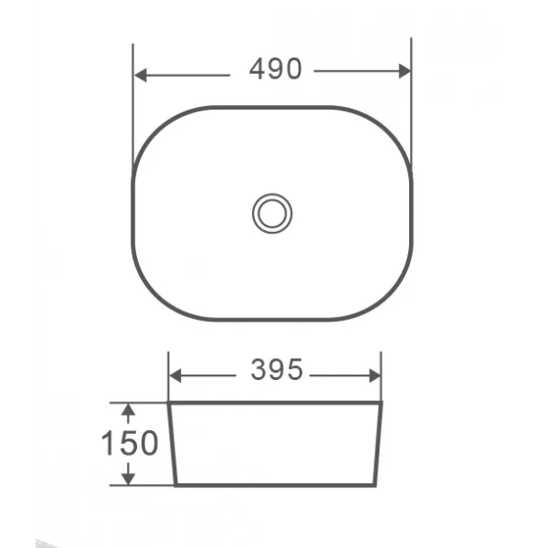 Умывальник накладной керамический Mixxus Premium Diverse-0101 Black 490x395x150mm (MP6485)