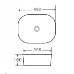 Умывальник накладной керамический Mixxus Premium Diverse-0101 Black 490x395x150mm (MP6485)
