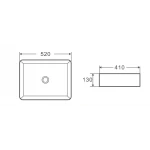 Умывальник накладной керамический Mixxus Premium Quadro-0102 520x410x130mm (MP6488)