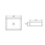 Умывальник накладной керамический Mixxus Premium Quadro-0102 520x410x130mm (MP6488)