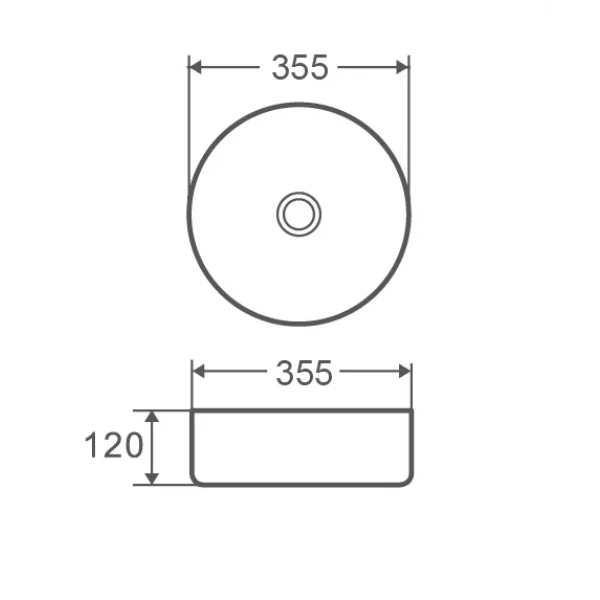 Умывальник накладной керамический Mixxus Premium Topper-0101 355x355x120mm (MP6489)