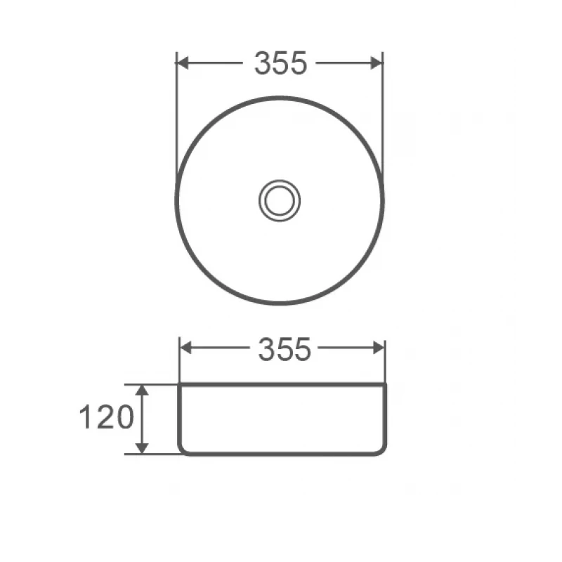 Умывальник накладной керамический Mixxus Premium Topper-0101 355x355x120mm (MP6489)