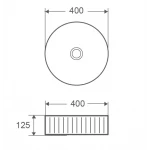 Умывальник накладной керамический Mixxus Premium Wave-0101 400x400x125mm (MP6491)
