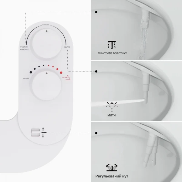 Накладка под крышку унитаза Mixxus Premium TCB-01 Универсальная со встроенным гигиеническим душем (MP6494)