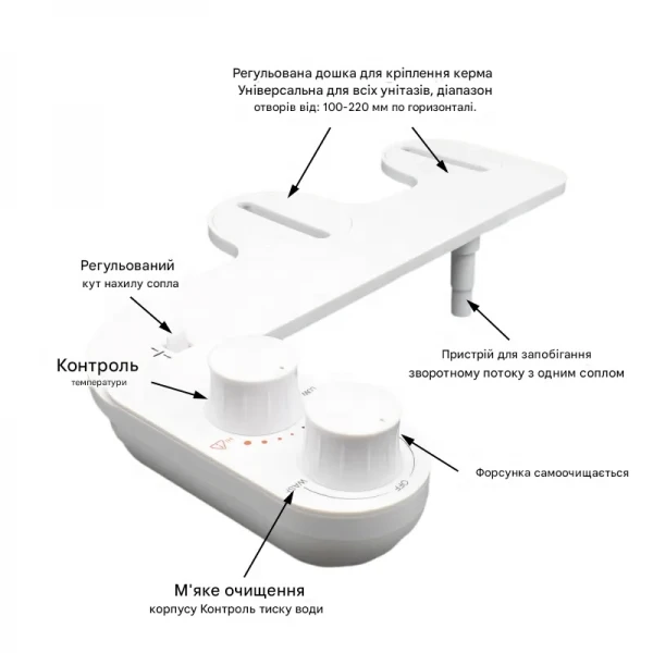 Накладка под крышку унитаза Mixxus Premium TCB-01 Универсальная со встроенным гигиеническим душем (MP6494)