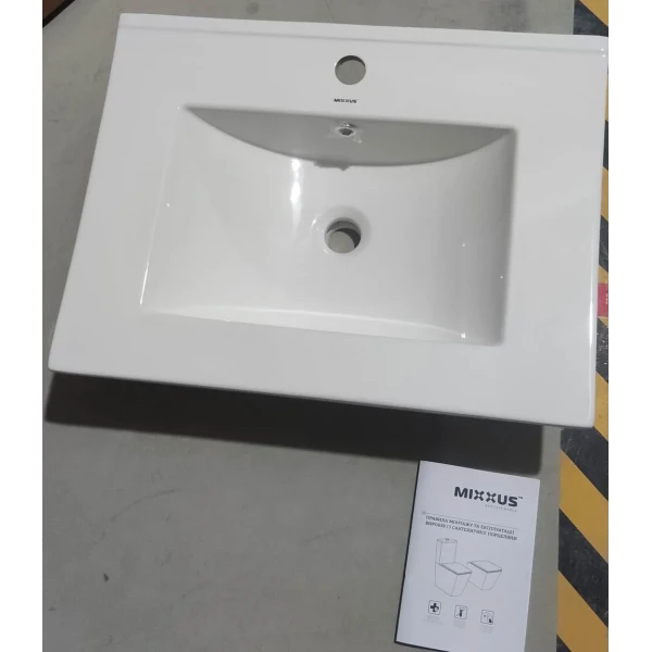 Раковина меблева Mixxus Premium CUBIC-1501 610х460х170mm з отвором під змішувач та переливом (MP6495)