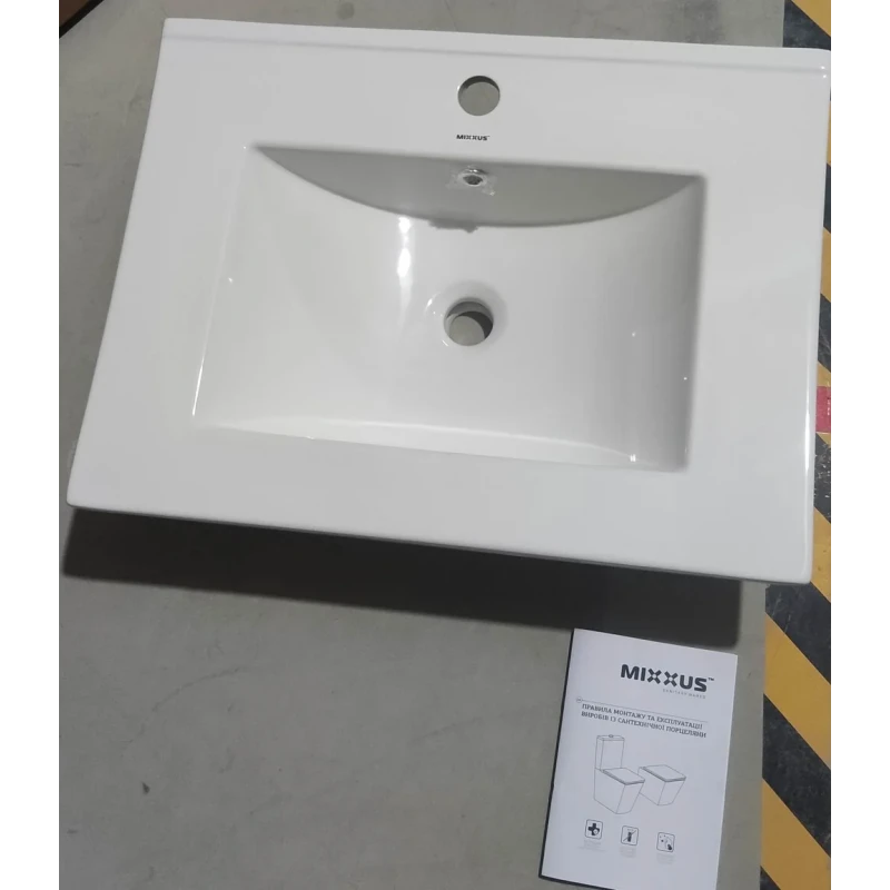 Раковина мебельная Mixxus Premium CUBIC-1501 610х460х170mm с отверстием под смеситель и переливом (MP6495)