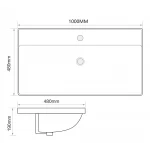 Раковина меблева MIXXUS PREMIUM STYLE-1504 1000х480х190mm з отвором під змішувач та переливом (MP6501)