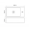 Раковина накладная Mixxus Premium QUADRO-0207 480х260х125mm с отверстием под смеситель (MP6503)