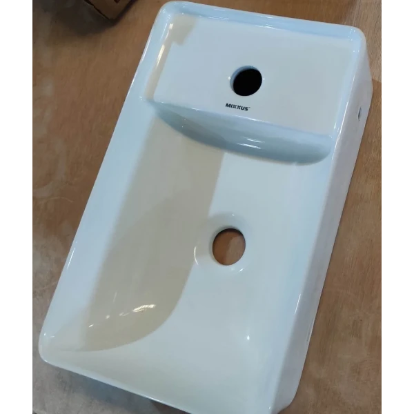 Раковина підвісна Mixxus Premium QUADRO-1201-R 430х265х135mm з отвором під змішувач та переливом (MP6504)