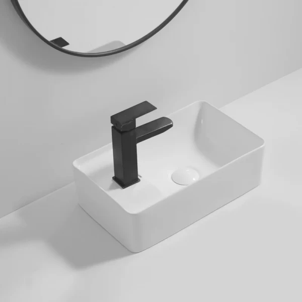 Раковина підвісна Mixxus Premium QUADRO-1201-R 430х265х135mm з отвором під змішувач та переливом (MP6504)