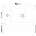 Раковина підвісна Mixxus Premium QUADRO-1201-R 430х265х135mm з отвором під змішувач та переливом (MP6504)