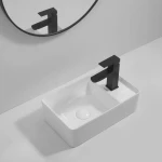 Раковина подвесная Mixxus Premium QUADRO-1201-L 430х265х135mm с отверстием под смеситель и переливом (MP6505)