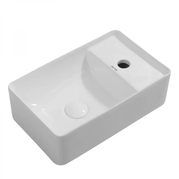 Раковина подвесная Mixxus Premium QUADRO-1201-L 430х265х135mm с отверстием под смеситель и переливом (MP6505)