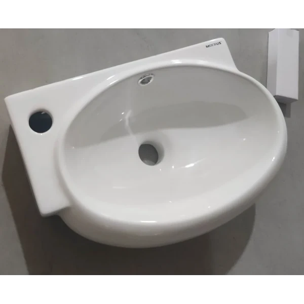 Раковина підвісна Mixxus Premium DIVERSE-1201-R 400х215х140mm з отвором під змішувач та переливом (MP6506)