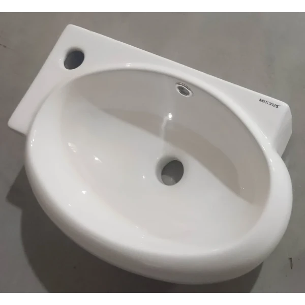 Раковина підвісна Mixxus Premium DIVERSE-1201-R 400х215х140mm з отвором під змішувач та переливом (MP6506)