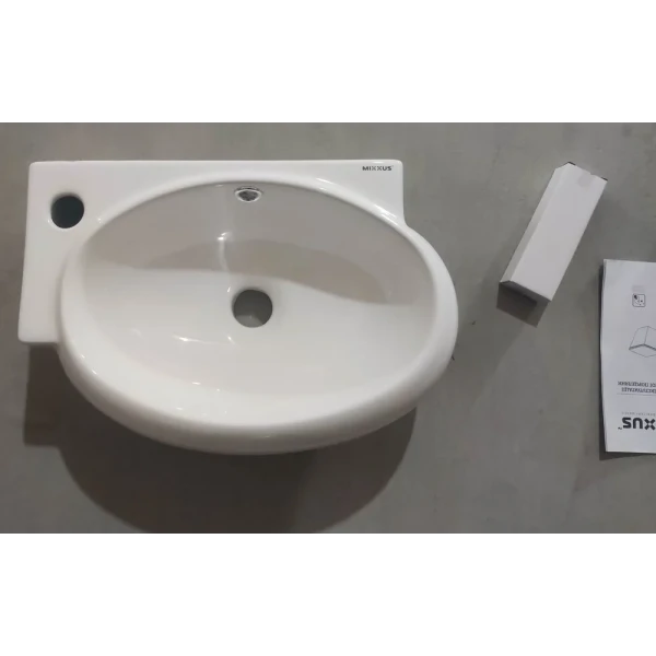 Раковина подвесная Mixxus Premium DIVERSE-1201-R 400х215х140mm с отверстием под смеситель и переливом (MP6506)