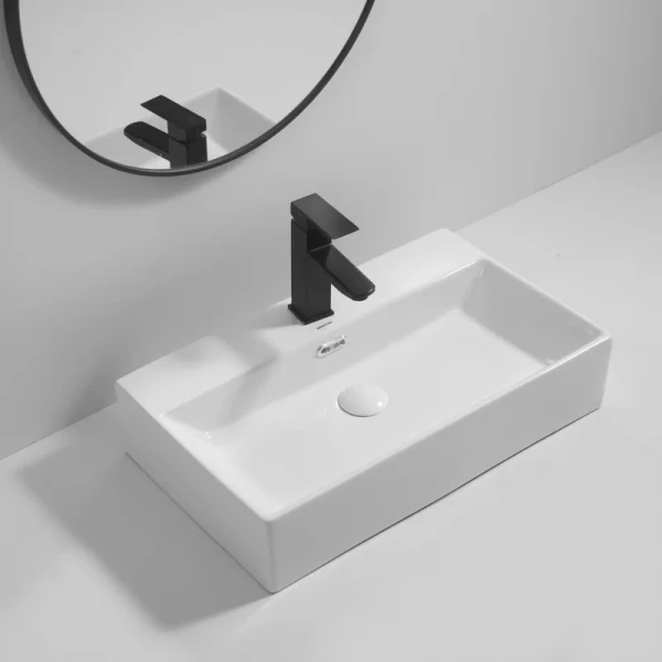 Раковина подвесная Mixxus Premium QUADRO-0206 600х360х130mm с отверстием под смеситель и переливом (MP6509)