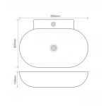 Раковина подвесная MIXXUS PREMIUM DIVERSE-0201 560х390х125mm с отверстием под смеситель (MP6510)