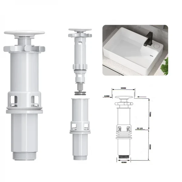 Раковина накладная Mixxus Premium STYLE-0202 600х350х140mm с донным клапаном и отверстием под смеситель (MP6512)