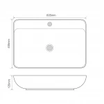 Раковина накладная Mixxus Premium BEVEL-0203 600х405х120mm с отверстием под смеситель (MP6513)