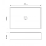 Раковина накладная Mixxus Premium QUADRO-0104 500х350х120mm (MP6515)